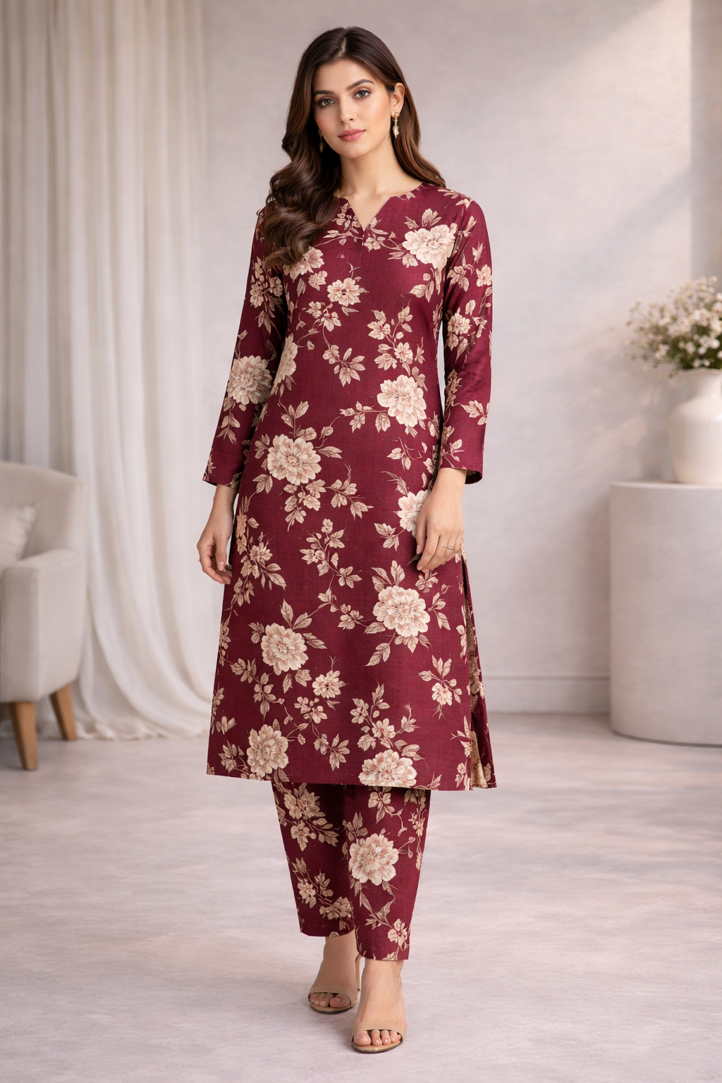 STITCHED 2 PC LAWN SUIT